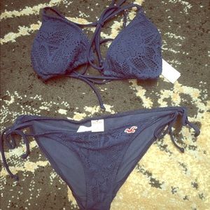 Hollister Navy Bikini. Top SZ M. Bottom SZ S