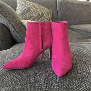 Sam Edelman hot pink suede boots - Karen Style