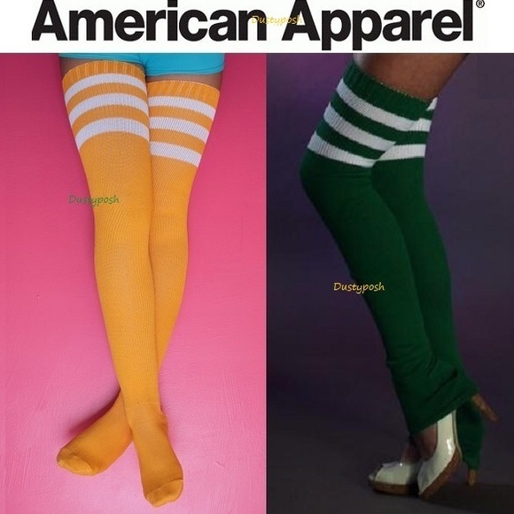 ❤️ American Apparel Thigh High Socks Over The Knee Stripe Boot Birthday Gift - Picture 7 of 16