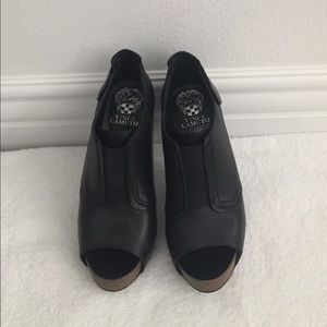 Black open toe heels