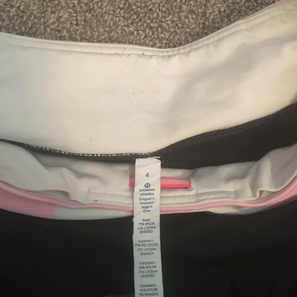 SOLD Lululemon Up the Pace Tight Pink Black sz 4 - Picture 4 of 4