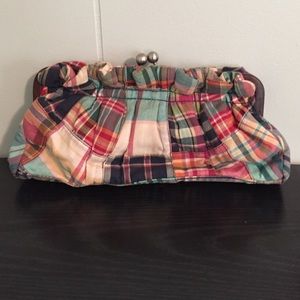 Tommy Hilfiger madras plaid clutch
