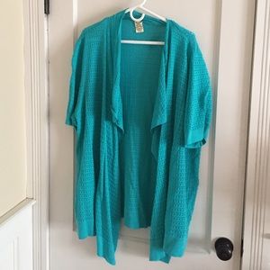 Teal- Short Sleeve Cardigan