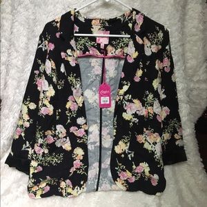 Floral black blazer