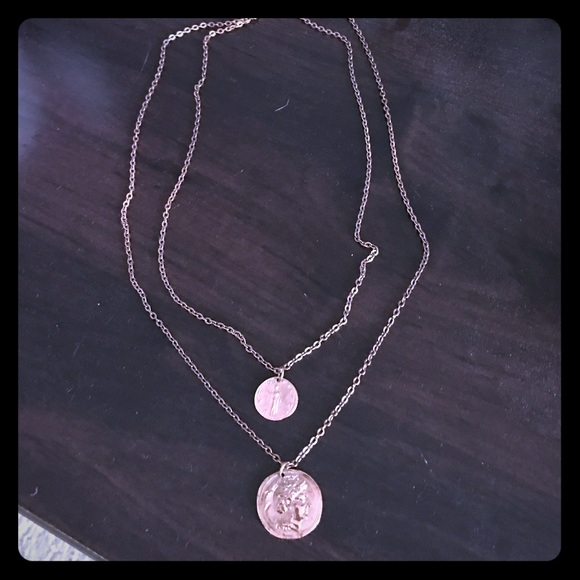 Rose gold double necklace