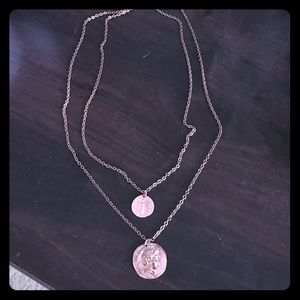 Rose gold double necklace