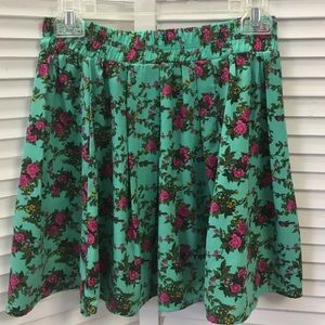 Floral Flowy Skater Scuba Skirt