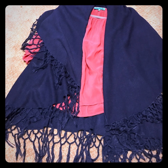 SOLD Navy sweater shawl like new