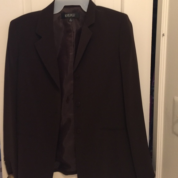 Chocolate Brown Suit. Never worn. Size 8