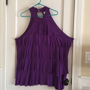 Purple Ruffled Halter Top- Plus Size