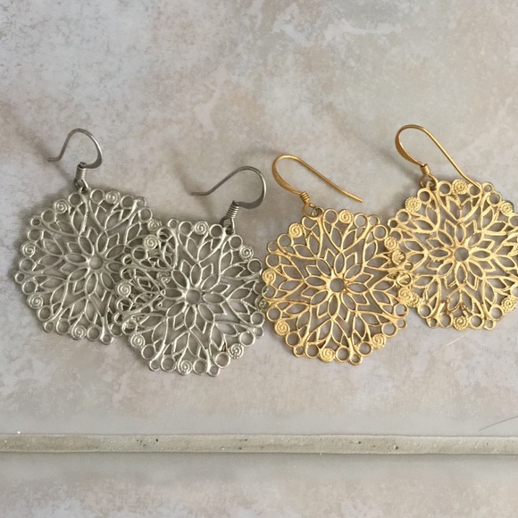 Anthropologie gold and silver earrings