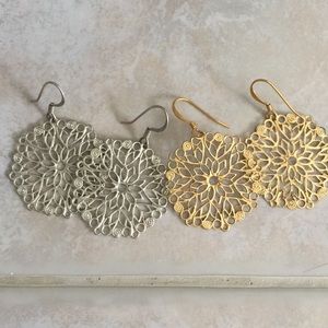 Anthropologie gold and silver earrings