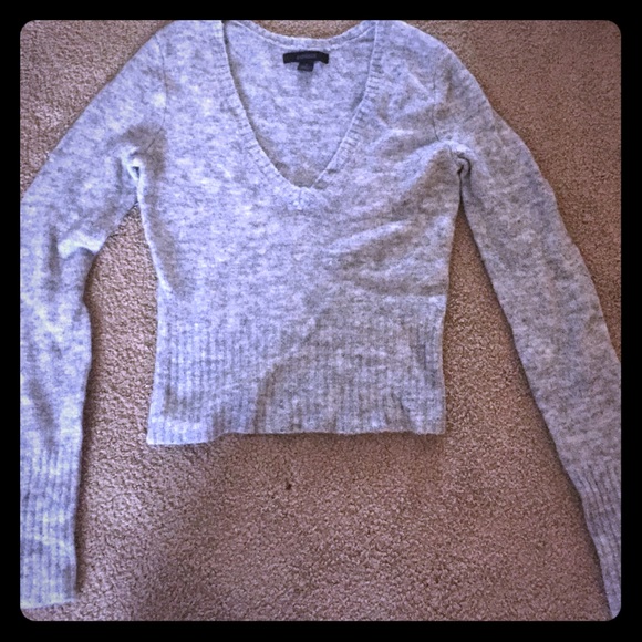 Grey Long sleeve cropped express sweater