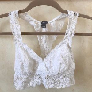 Aeries white lace racerback bralette