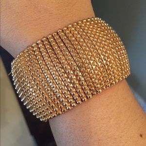 Bronze stretch cuff bracelet