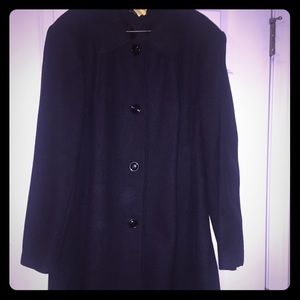 Plus Size Woman Wool Trench Coat - Dark Grey