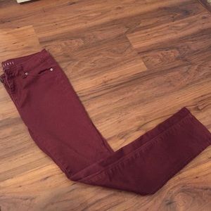 Maroon skinny jeans