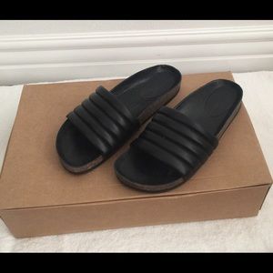 Black flip flops