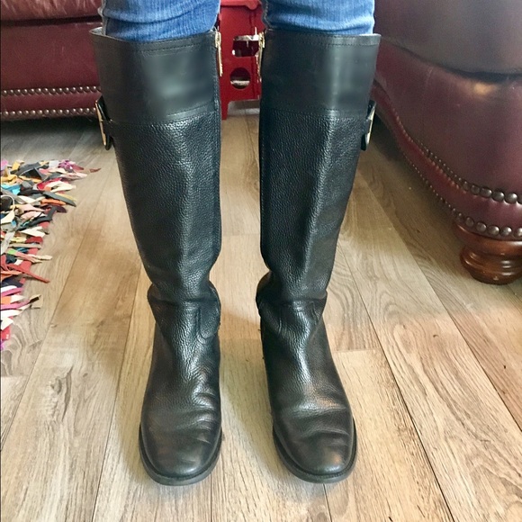 *REDUCED* TORY BURCH "JULIAN" BLACK RIDING BOOTS - Picture 3 of 4