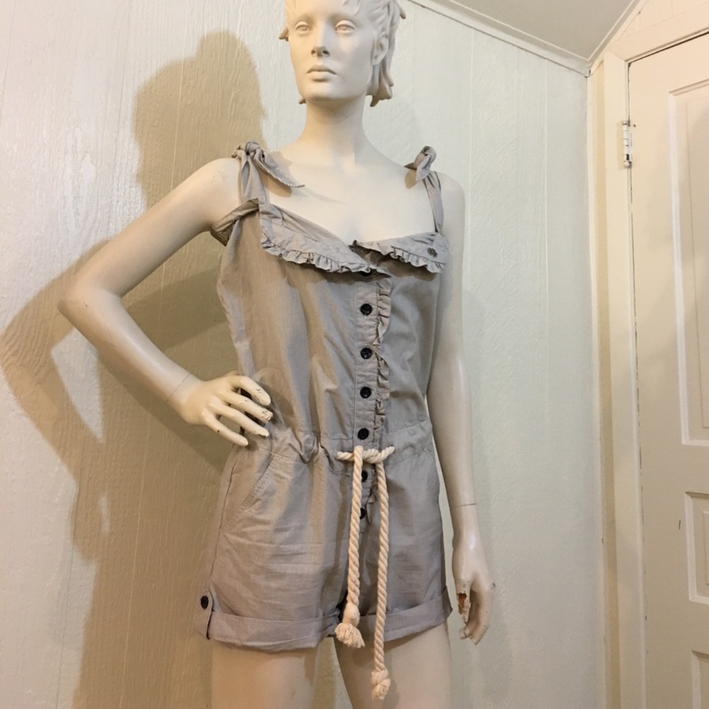 Obey Romper Pinstripe Nautical Sailor sz 27 34 " w