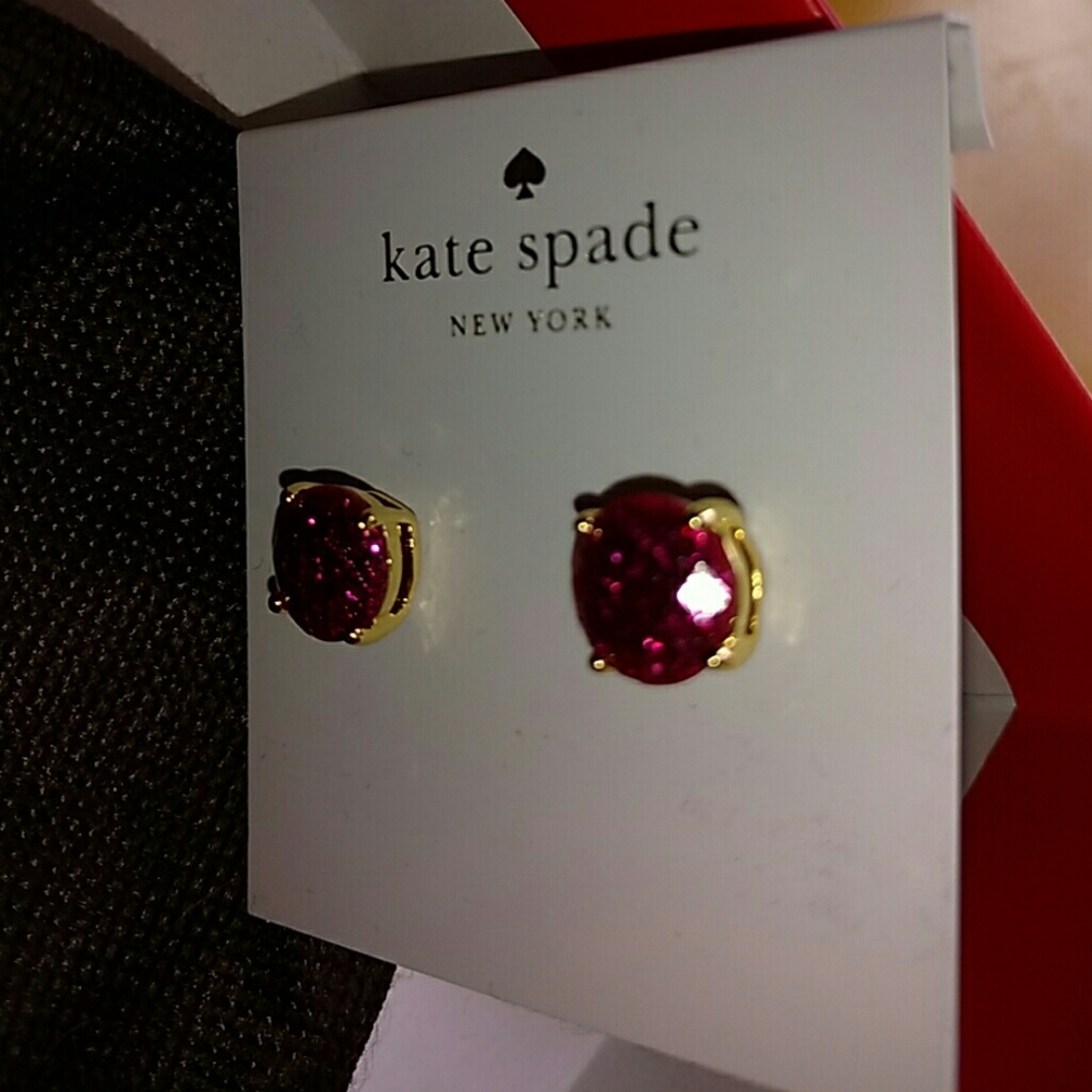 Kate spade fushia glitter earrings NWT - Picture 5 of 5