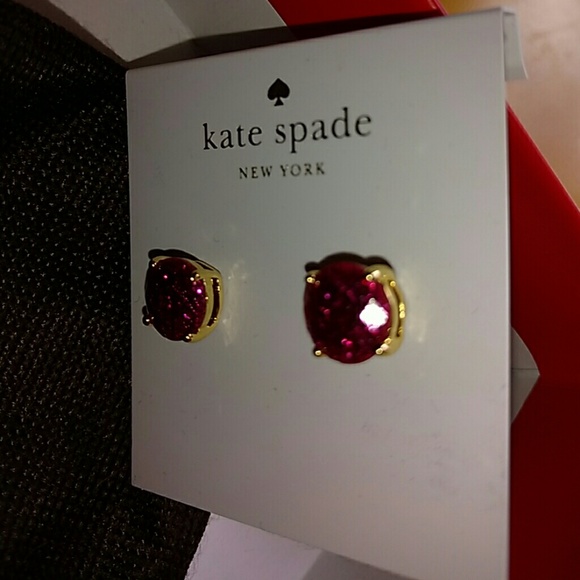 Kate spade fushia glitter earrings NWT - Picture 5 of 5