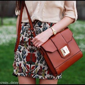 Zara jacquard floral mini skirt