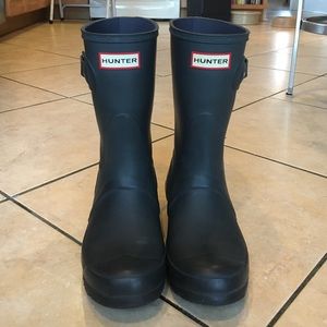 Hunter Rain Boots - Short, Matte Navy, Size 6