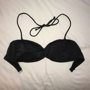 Black Poppy Bikini Top