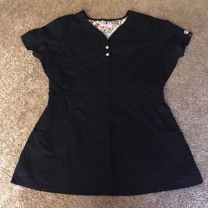 Black Koi Scrub Top