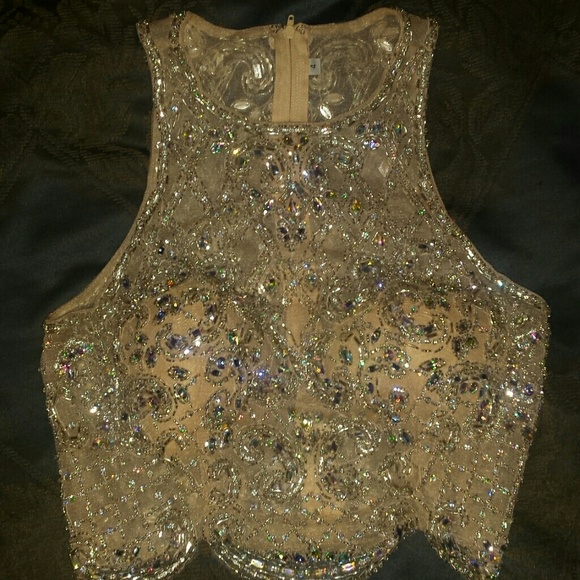 Crop top prom dress