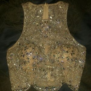 Crop top prom dress