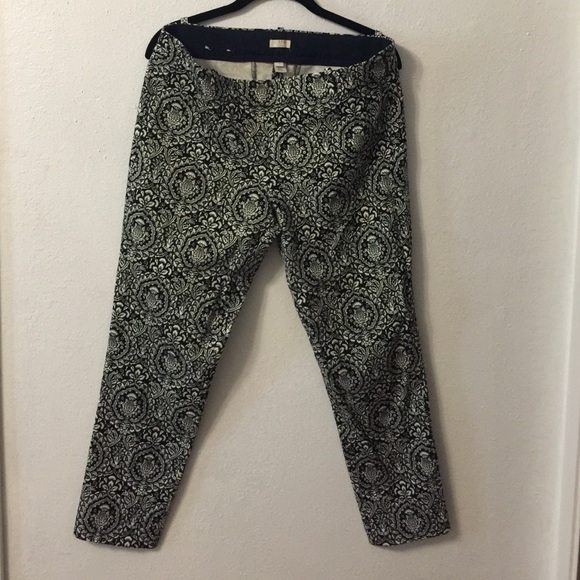 Damask Printed J. Crew Ponte Crops
