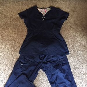 Navy Blue Koi Scrubs