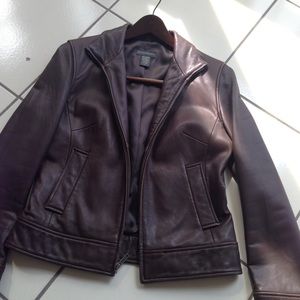 Brown leather jacket