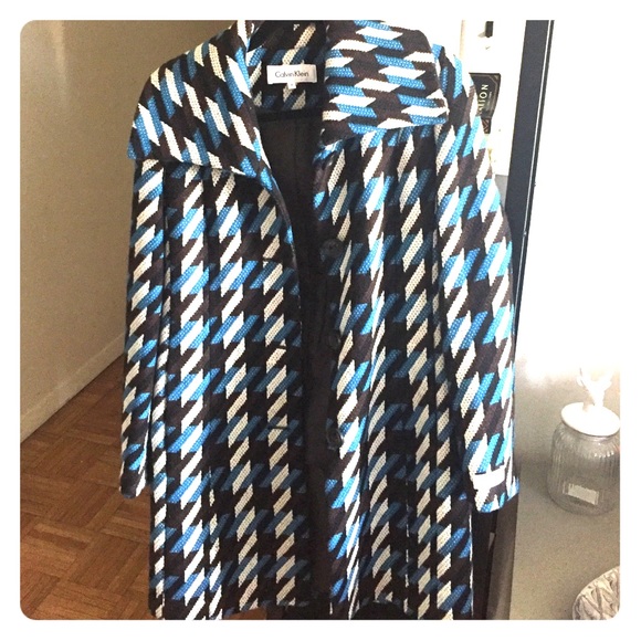 Calvin Klein Houndstooth Dress Coat