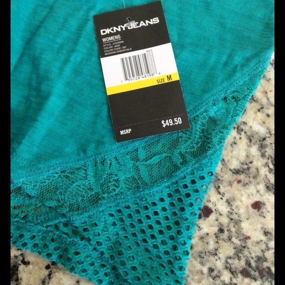 💥WKND SALE💥 DKNY Jade Top- Mesh/Lace Insets NWT - Picture 3 of 4