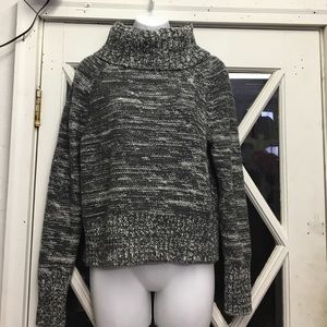 Banana Republic Turtle Neck Sweater Gray & White