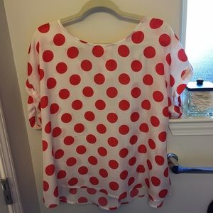 Plus Size Polka dots blouse