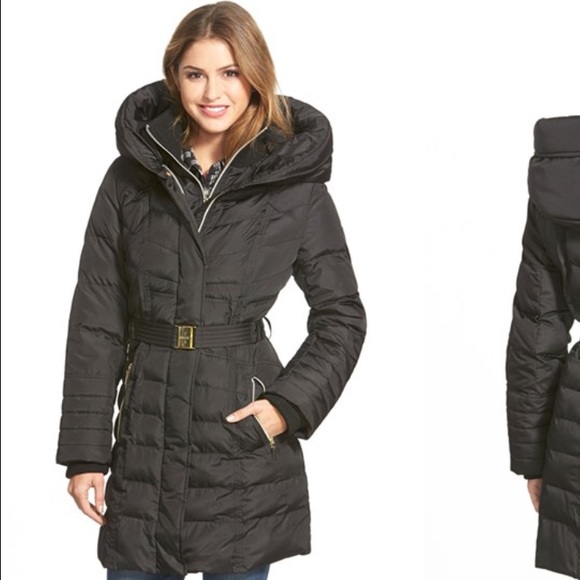 NWT-Kensie Coat- exaggerated hood- black