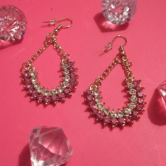 Pink fashion earrings