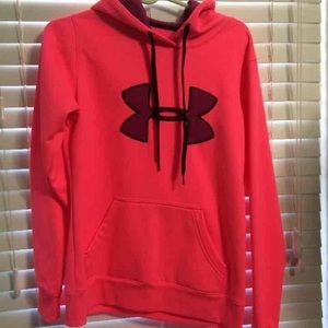 BRIGHT pink under amour sweatshirt