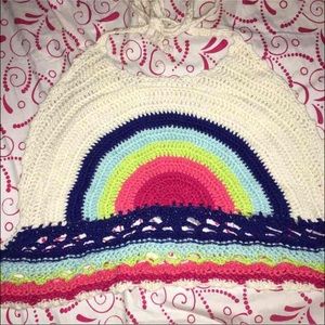 Rainbow Crochet Halter Top