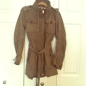 Burberry Suede Army Green Military Jacket