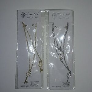 Gold and silver key necklaces