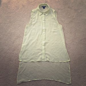 *FOREVER 21* Elegant Sheer collared hi-low shirt