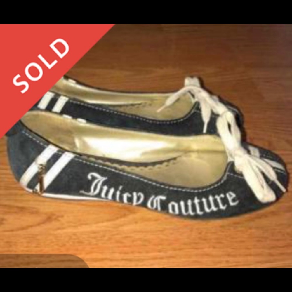 ‼️SOLD‼️Juicy couture black/white suede flats 🍒💦