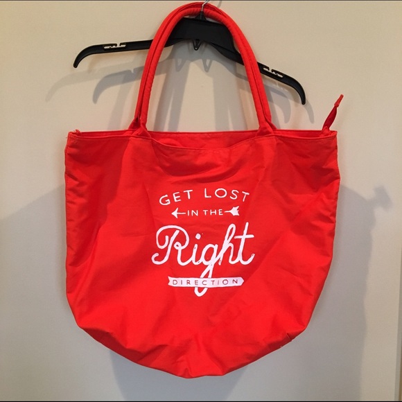 old navy, large canvas tote, orange, shoulder bag