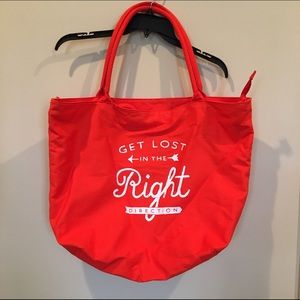 old navy, large canvas tote, orange, shoulder bag