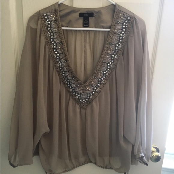 Sheet tan blouse